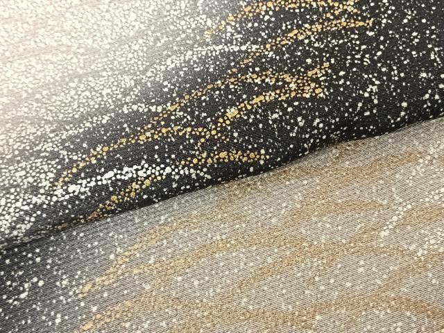 平和屋着物●訪問着 芝文 暈し染め 黒地 金彩 正絹 逸品 未使用 AABF0242fy