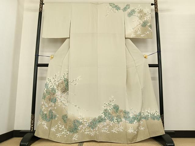 平和屋着物●訪問着 枝花文 暈し染め 正絹 逸品 AABF0246fy