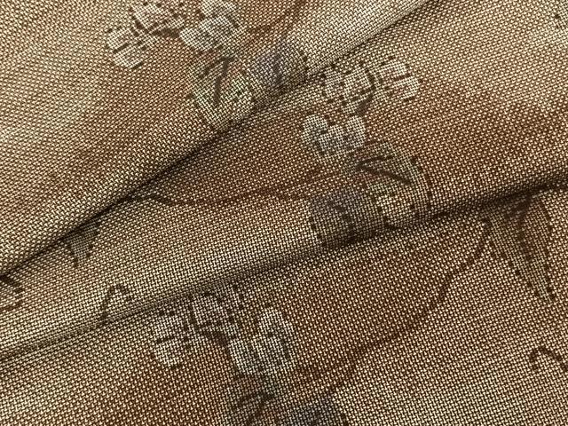 平和屋着物●本場大島紬 カタス9マルキ 枝花文 正絹 逸品 AABF0248fy