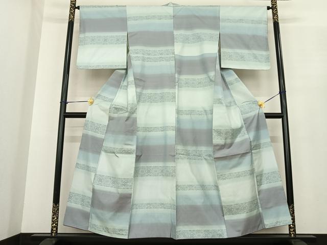 平和屋着物●本場大島紬 横段文 正絹 逸品 AABF0250fy