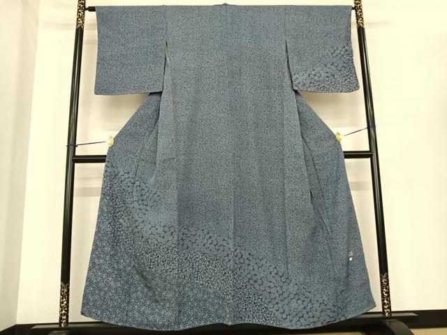 平和屋着物●木下正夫 江戸小紋 訪問着 唐草花文 正絹 逸品 AABF0251fy