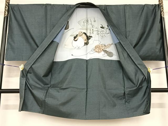 平和屋着物●男性 本場大島紬 アンサンブル 手織り 100亀甲 総詰め 植田栄二作 証紙付き 正絹 逸品 AABF0256fy