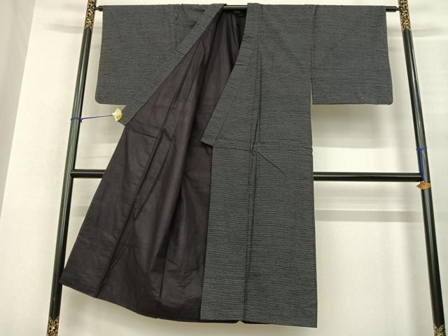 平和屋着物●男性 紬 アンサンブル 霞文 正絹 逸品 AABF0276fy