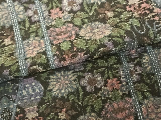 平和屋着物●本真綿結城紬 100亀甲 切嵌花文 正絹 逸品 AABF0285fy