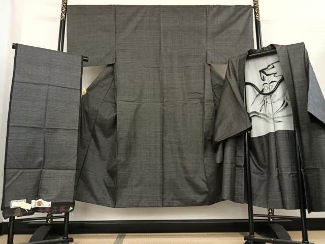 平和屋着物●男性 本場大島紬 アンサンブル 手織 100亀甲 総詰め 山田実作 証紙付き 正絹 逸品 AABF0313fy