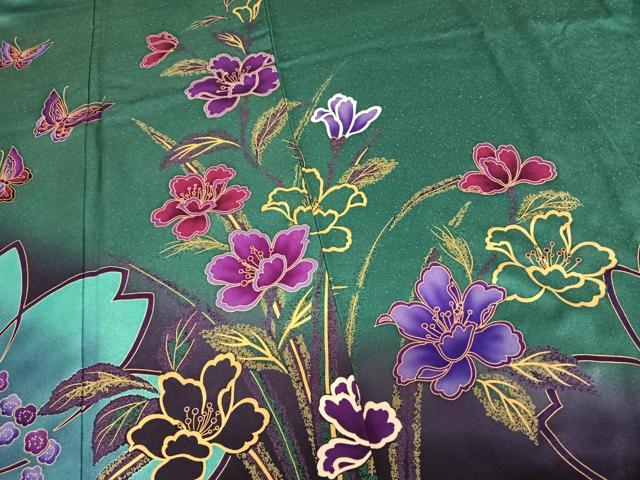 平和屋着物●豪華振袖 花蝶文 暈し染め 金彩 正絹 逸品 AABF0325fy