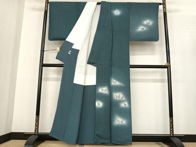 平和屋着物●巨匠 前田華清 手描き 訪問着 草葉文 暈し染め 正絹 逸品 未使用 AABF0342fy