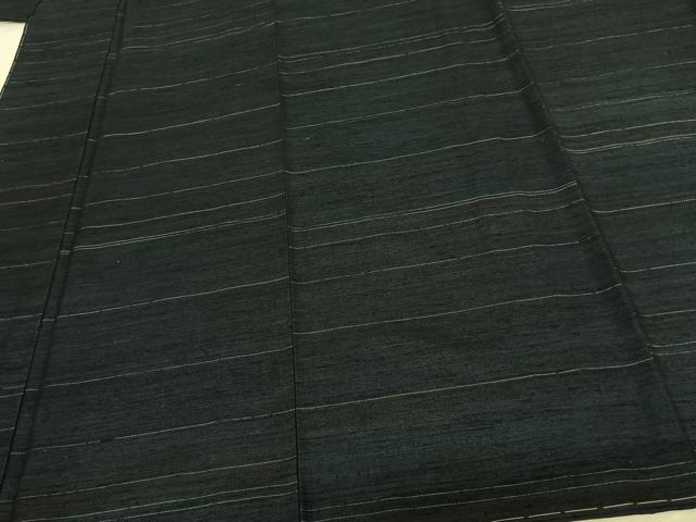 平和屋着物●上質な紬 横縞 正絹 逸品 未使用 AABF0344fy