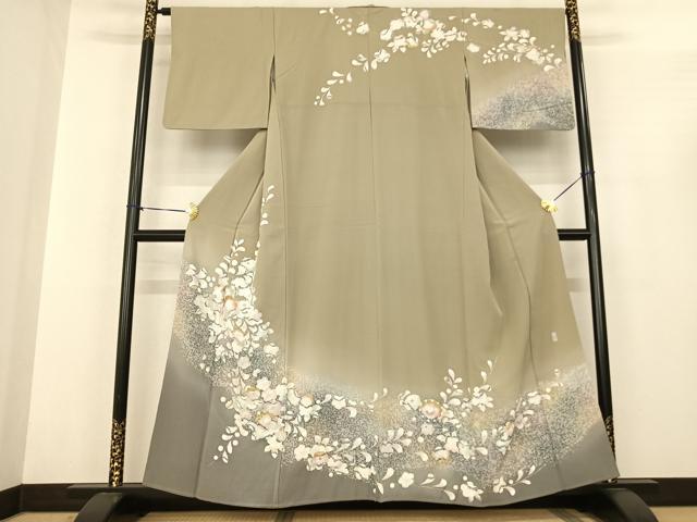 平和屋着物●訪問着　友禅　作家物　絞り　辻が花　暈し染め　金彩　正絹　逸品　AABF0351fy 平和屋着物○訪問着 友禅 作家物 絞り 辻が花 暈し染め 金彩 正絹 逸品