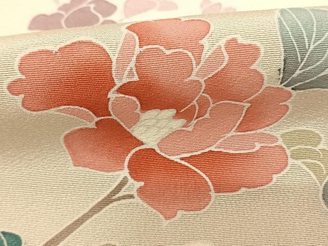 平和屋着物●訪問着 友禅 枝花文 正絹 逸品 AABF0352fy