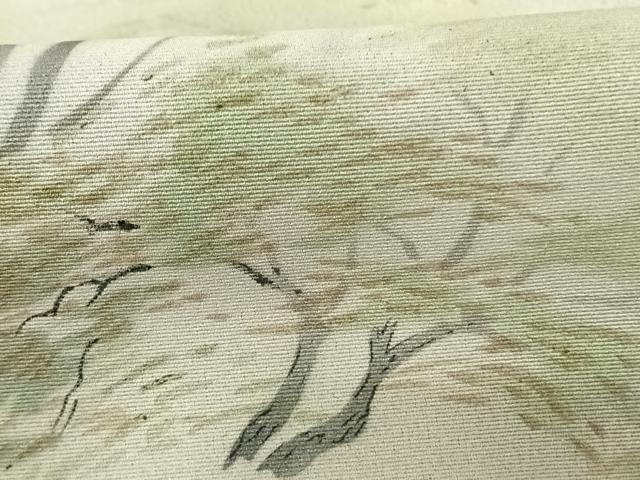 平和屋着物●訪問着 手描き 樹林文 暈し染め 正絹 逸品 AABF0354fy