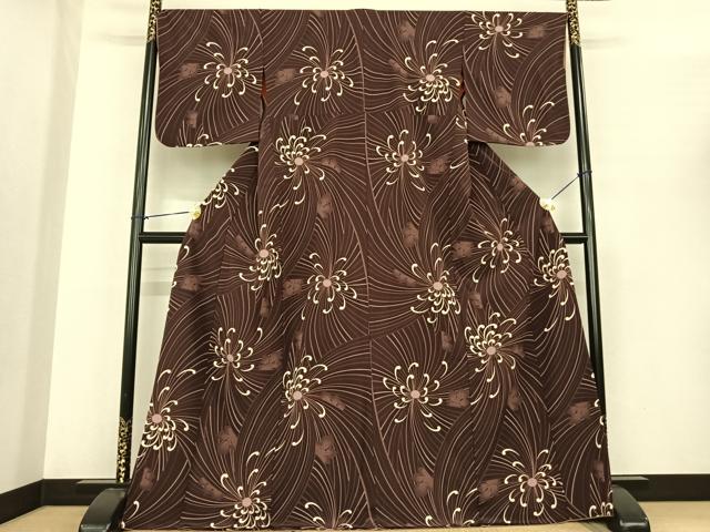 平和屋着物●夢工房 小紋 舞花文 洗える着物 AABF0366fy