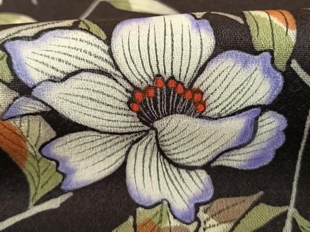 平和屋着物●訪問着 手描き 枝花文 ロング丈 正絹 逸品 AABF0370fy
