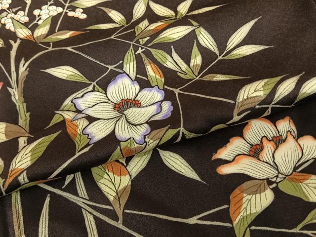 平和屋着物●訪問着 手描き 枝花文 ロング丈 正絹 逸品 AABF0370fy