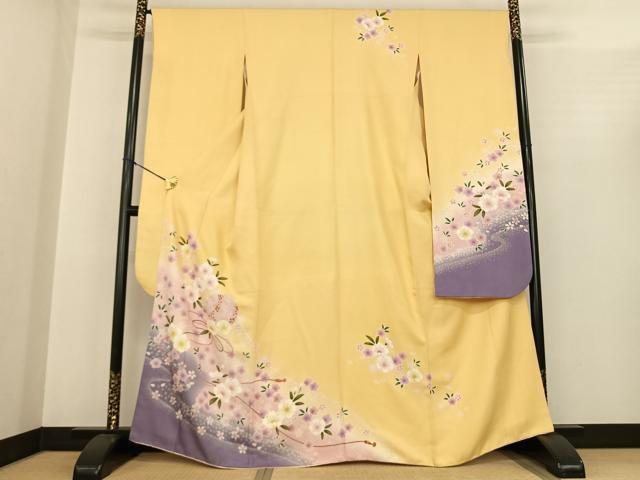 平和屋着物●豪華振袖　小槌　舞花文　暈し染め　金彩　正絹　逸品　AABF0371fy 平和屋着物○豪華振袖 小槌 舞花文 暈し染め 金彩 正絹 逸品 AABF0371fy