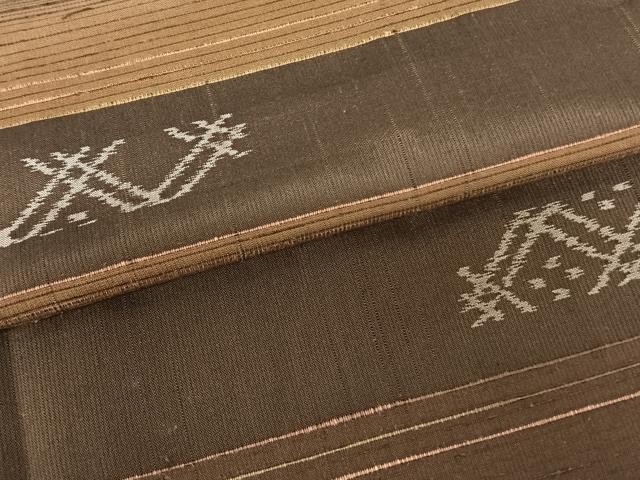 平和屋着物●上質な紬 訪問着 横段文 正絹 逸品 AABF0384fy