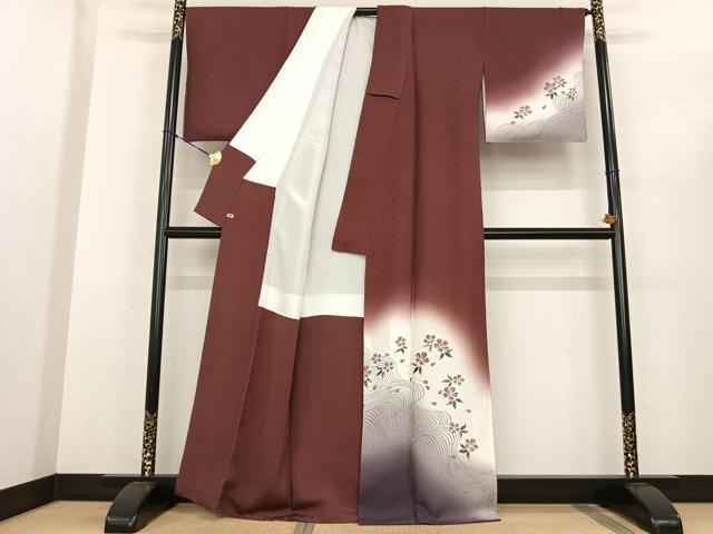平和屋着物●訪問着 手描き 舞花文 暈し染め 金彩 さが美扱い 正絹 逸品 未使用 AABF0411fy