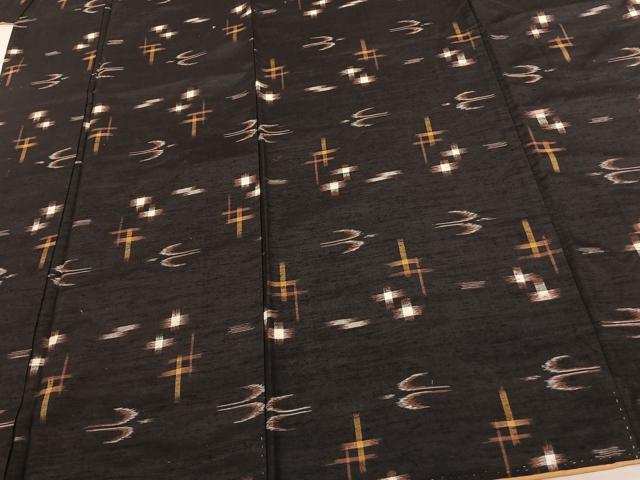 平和屋着物●上質な紬 琉球絣 正絹 逸品 AABF0412fy