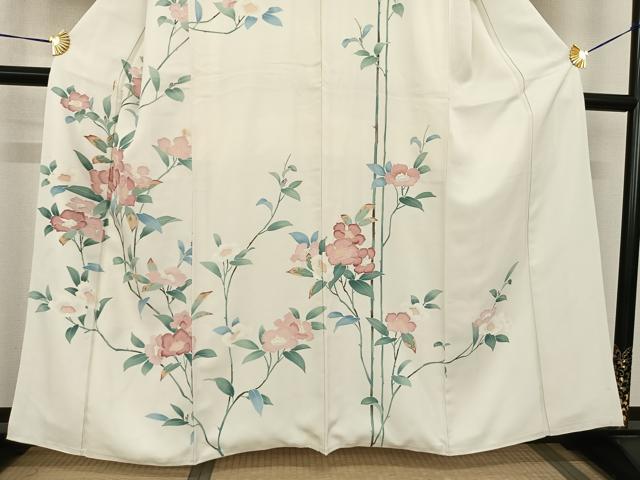平和屋着物●訪問着 友禅 刺繍 枝花文 金糸 正絹 逸品 AABF0420fy