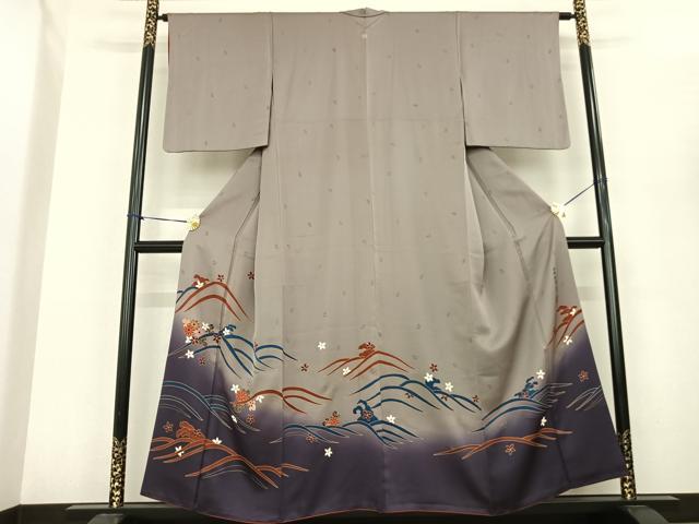 平和屋着物●世界的友禅作家　千地泰弘　黒留袖　馬　金彩　正絹　逸品　AABH4566ck 平和屋着物○世界的友禅作家 千地泰弘 色留袖 舞花文 暈