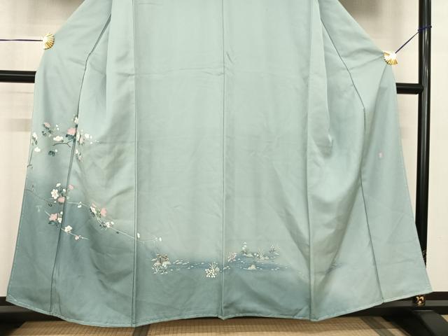 平和屋着物●訪問着 友禅 作家物 枝花文 暈し染め 正絹 逸品 AABF0448fy