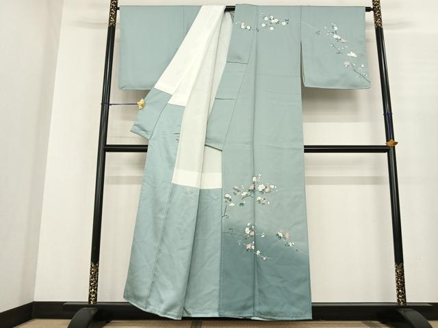 平和屋着物●訪問着 友禅 作家物 枝花文 暈し染め 正絹 逸品 AABF0448fy