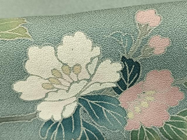 平和屋着物●訪問着 友禅 作家物 枝花文 暈し染め 正絹 逸品 AABF0448fy