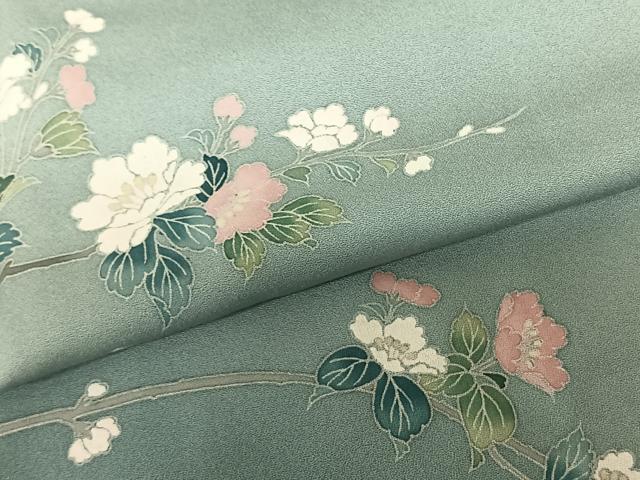 平和屋着物●訪問着 友禅 作家物 枝花文 暈し染め 正絹 逸品 AABF0448fy