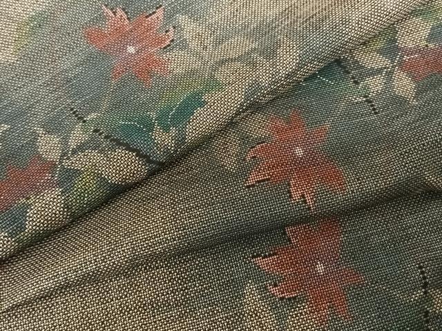 平和屋着物●本場大島紬 カタス9マルキ 枝花文 正絹 逸品 AABF0449fy