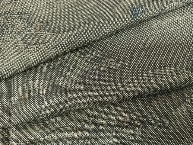 平和屋着物●本場大島紬　カタス9マルキ　立波文　正絹　逸品　未使用　AABF0454fy 平和屋着物○本場大島紬 カタス9マルキ 立波文 正絹 逸品 未使用