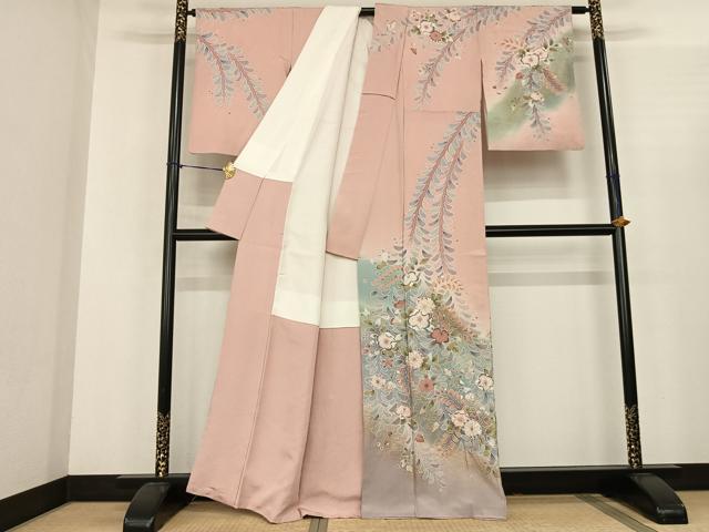 平和屋着物●訪問着 作家物 絞り 辻が花 暈し染め 金彩 正絹 逸品 AABF0465fy