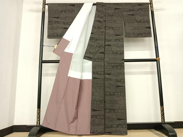 平和屋着物●本場大島紬 カタス7マルキ 吉祥花文 正絹 逸品 AABF0466fy
