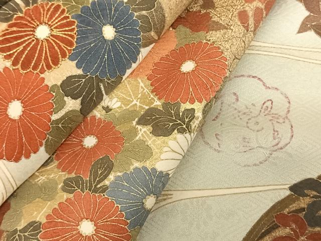 平和屋着物●訪問着 作家物 駒刺繍 花丸文 暈し染め 金彩 ロング丈 正絹 逸品 AABF0469fy
