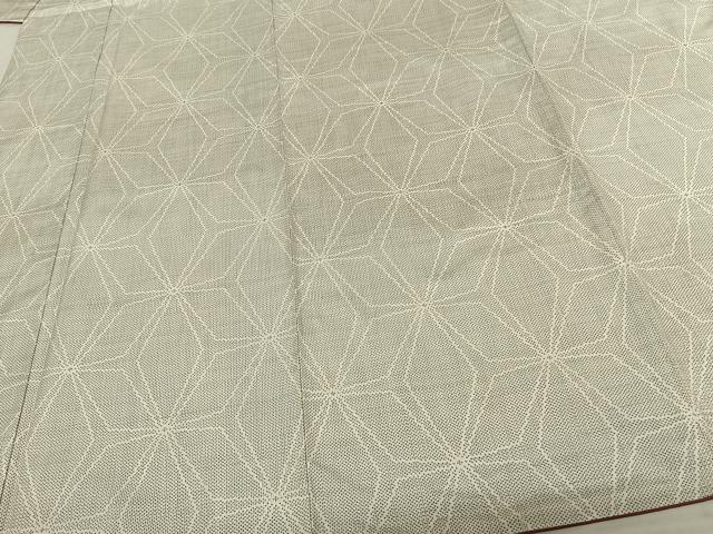 平和屋着物●本場大島紬 白大島 一元絣 麻の葉文様 正絹 逸品 AABF0472fy