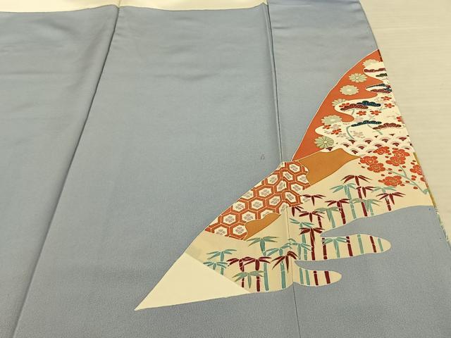 平和屋着物●訪問着 刺繍 風景花鳥文 金彩 正絹 逸品 AABF0480fy