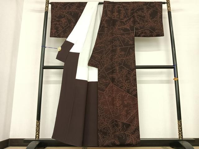平和屋着物●訪問着 刺繍 切嵌花文 正絹 逸品 AABF0493fy