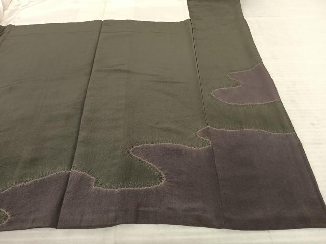 平和屋着物●訪問着 駒刺繍 絞り 枝花丸文 金彩 鬼しぼ縮緬 正絹 逸品 AABF0497fy