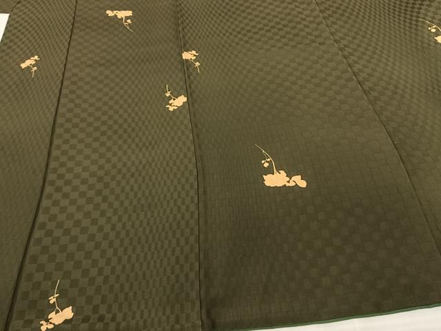 平和屋着物●上質な小紋 草花文 正絹 逸品 AABF0500fy