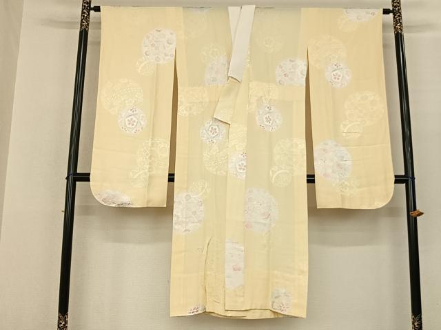 平和屋着物●振袖用長襦袢 無双仕立て 地紋起こし 毬 正絹 逸品 未使用 AABF0503fy