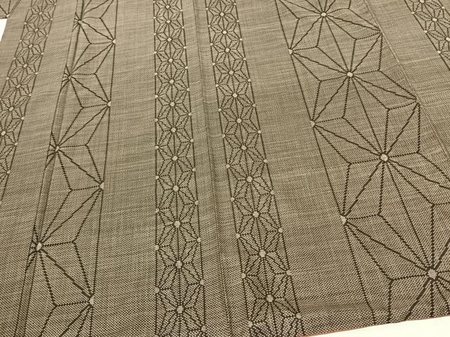 平和屋着物●本場大島紬 一元絣 麻の葉間道 正絹 逸品 AABF0509fy