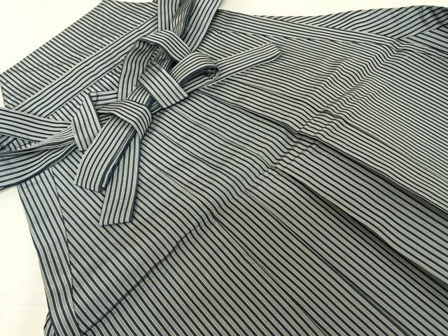 平和屋着物●男性 馬乗り袴 縞 正絹 逸品 AABF0520fy