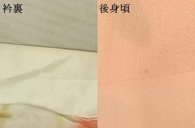 平和屋着物●振袖用長襦袢 無双仕立て 手描き 草花文 暈し染め 正絹 逸品 AABF0525fy