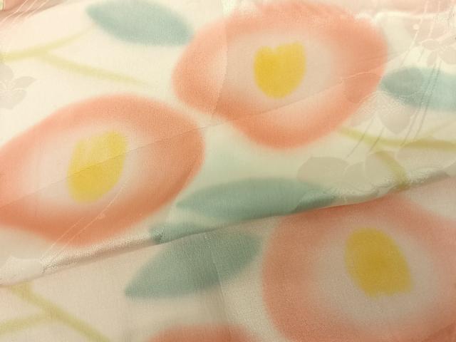平和屋着物●振袖用長襦袢 無双仕立て 手描き 草花文 暈し染め 正絹 逸品 AABF0525fy