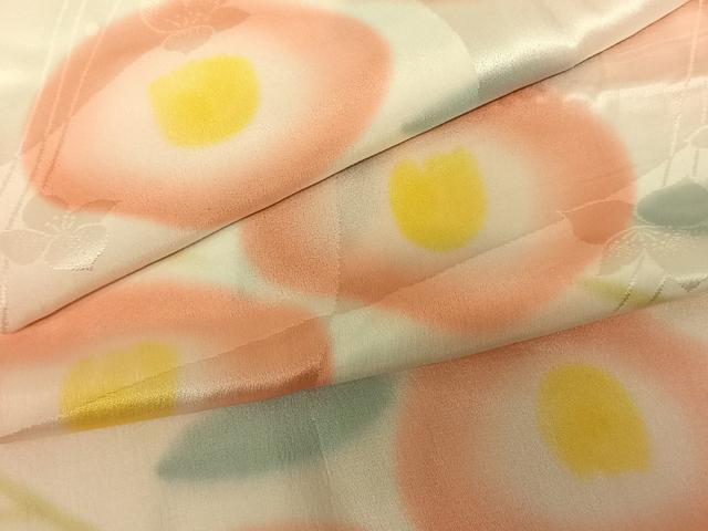 平和屋着物●振袖用長襦袢 無双仕立て 手描き 草花文 暈し染め 正絹 逸品 AABF0525fy
