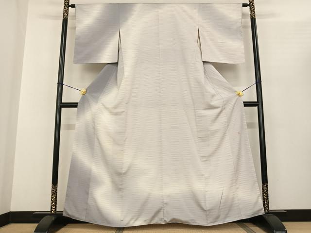 平和屋着物●本塩沢 やまだ織 訪問着 染色作家 桐村博 横縞 暈し染め 正絹 逸品 AABF0526fy