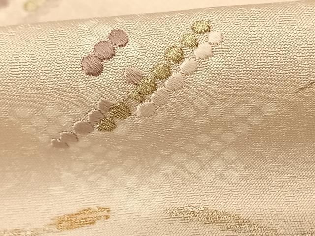平和屋着物●訪問着 刺繍 舞花芝文 蛍暈し 金糸 金銀彩 正絹 逸品 AABF0532fy
