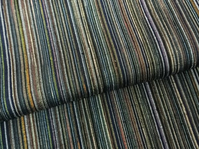 平和屋着物●本場結城紬 重要無形文化財 縞 証紙付き 正絹 逸品 AABF0533fy