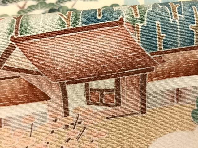 平和屋着物●訪問着 友禅 風景文 正絹 逸品 AABF0536fy