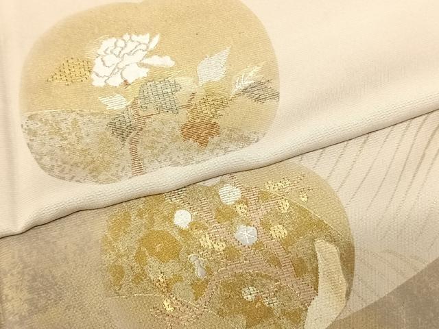 平和屋着物●訪問着 刺繍 草花文 金彩 正絹 逸品 AABF0539fy