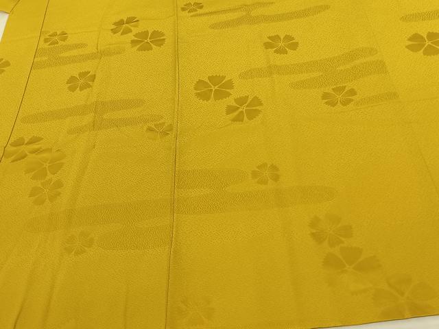 平和屋着物●振袖用長襦袢 無双仕立て 舞花地紋 山吹色 やまと誂製 正絹 逸品 AABF0545fy